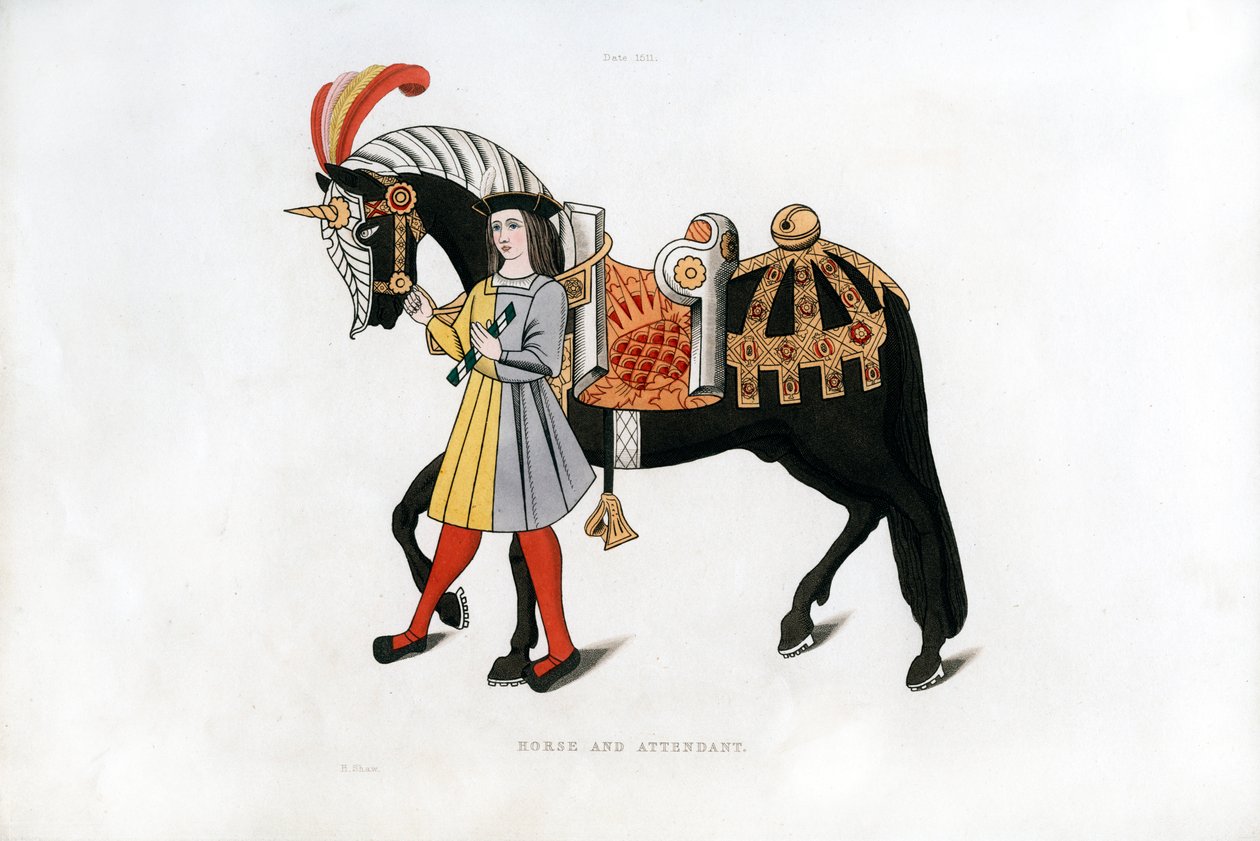 Hest og ledsager, c1511, 1843. af Henry Shaw