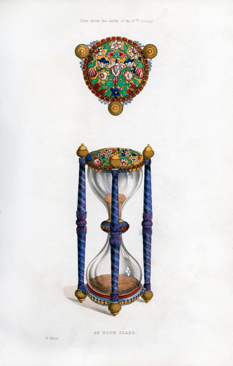 Timeglas, midten af det 17. århundrede, 1843. af Henry Shaw