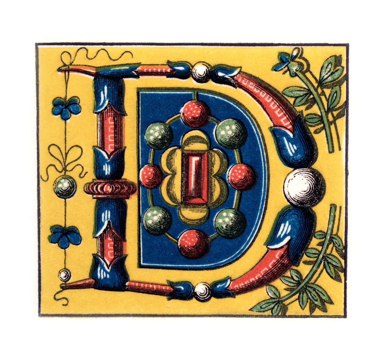 Startbogstav D, 1400-tallet, 1843. af Henry Shaw