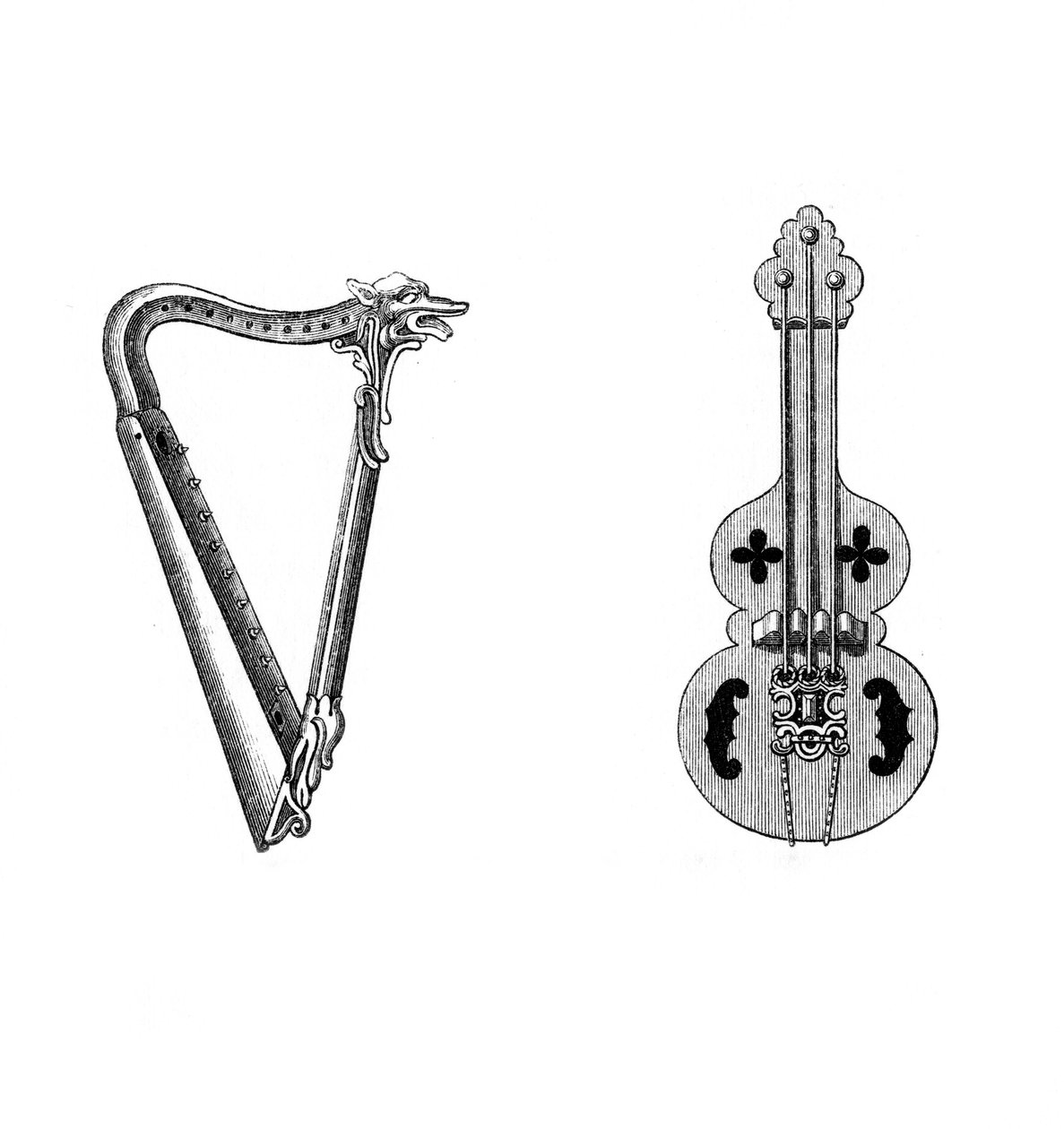 Musikinstrumenter, 1100-tallet, 1843. af Henry Shaw