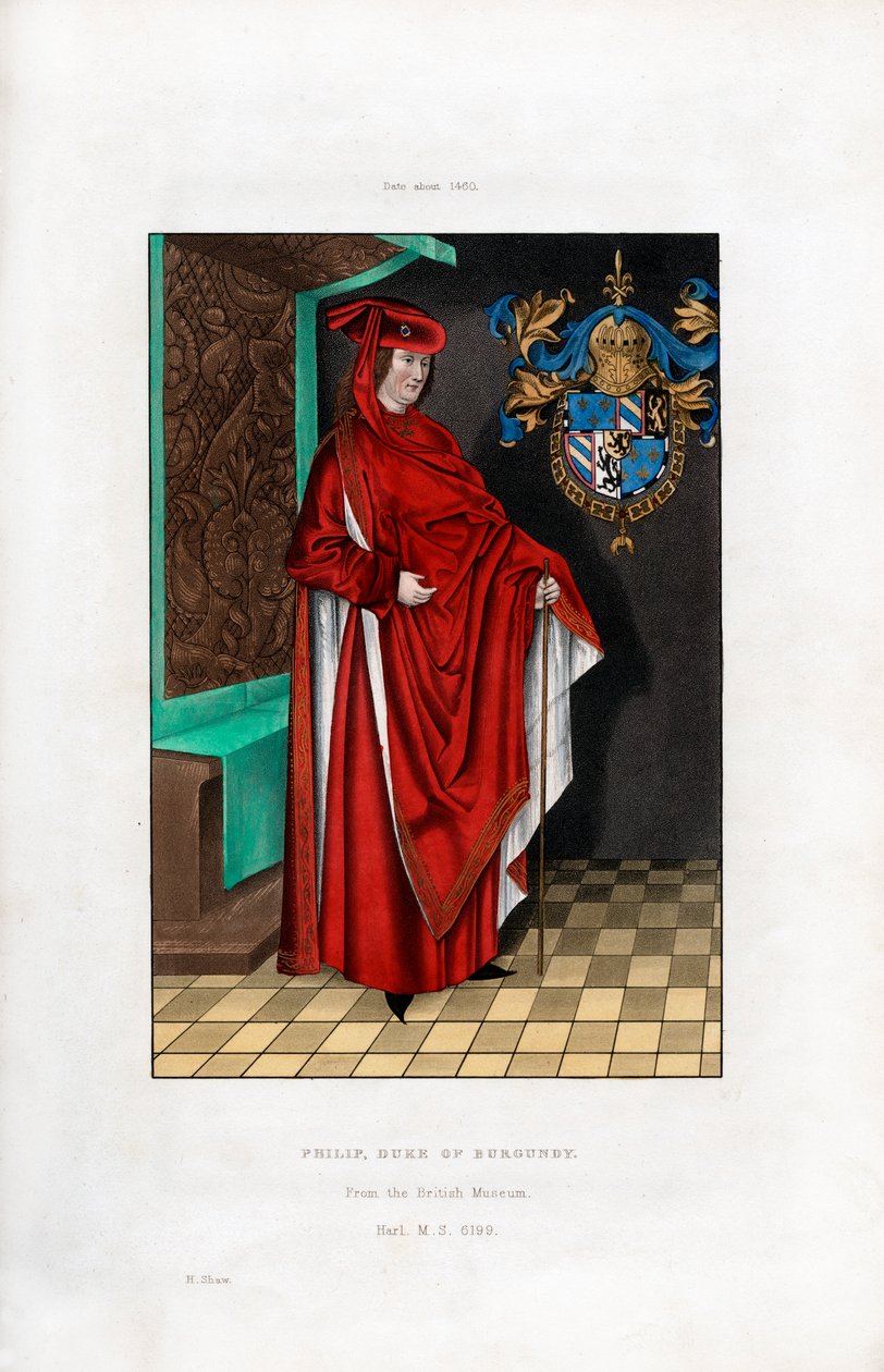 Philip, hertug af Bourgogne, c1460, 1843. af Henry Shaw