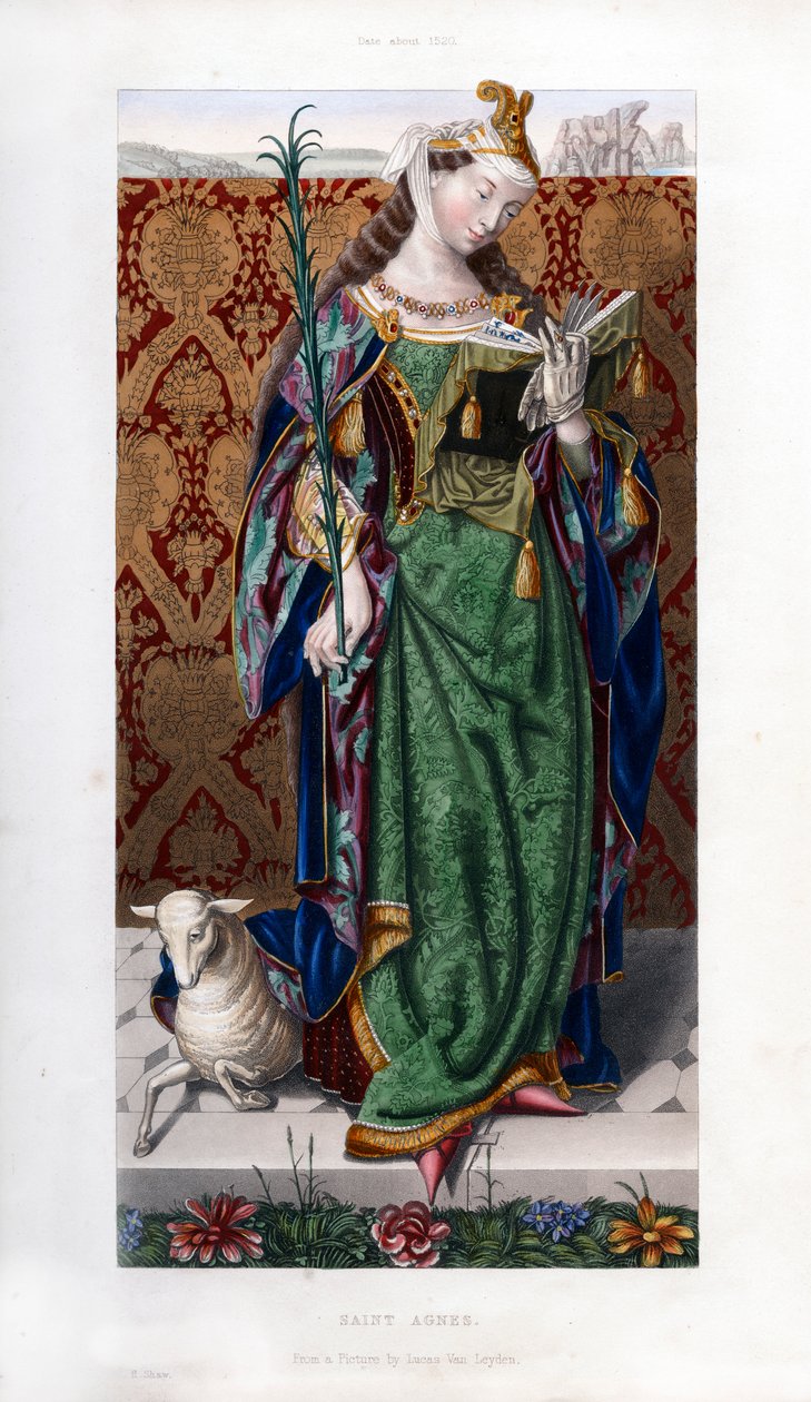Sankt Agnes, c1520, 1843. af Henry Shaw