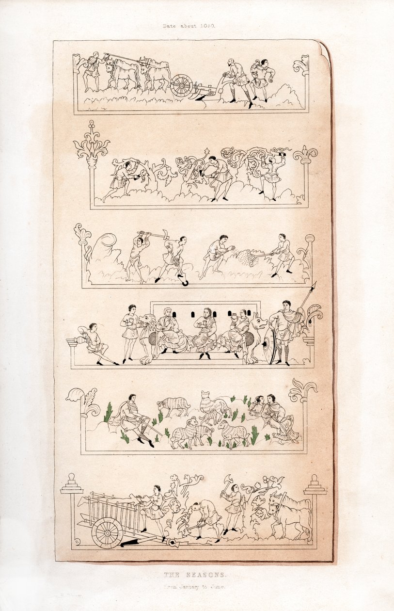 Årstiderne, c1050, 1843. af Henry Shaw