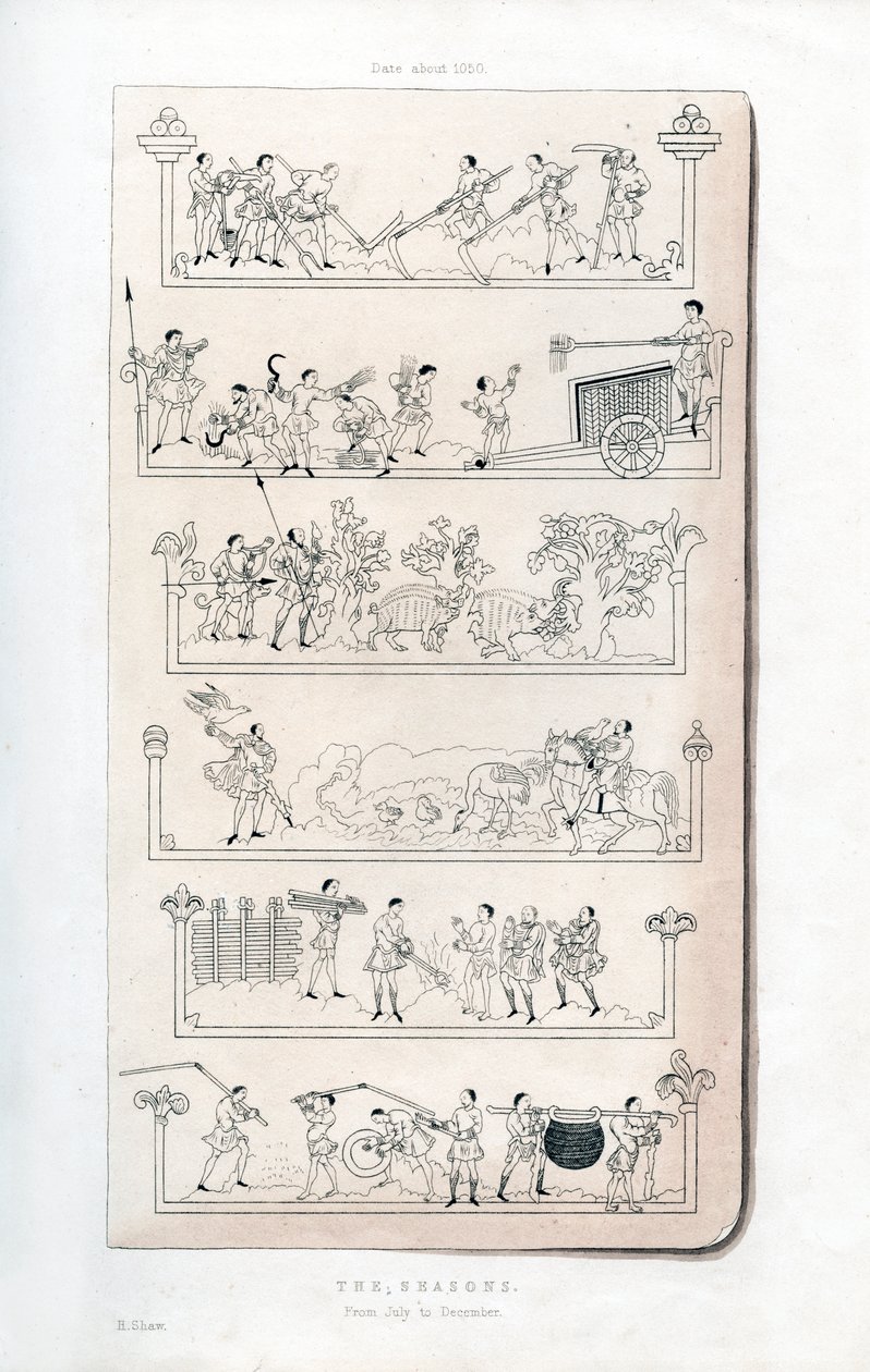 Årstiderne, c1050, 1843. af Henry Shaw