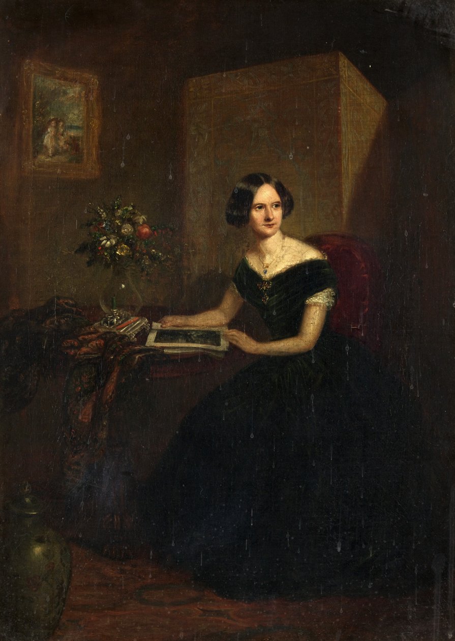 Portræt af en dame (olie på lærred) af Henry Spurrier Parkman