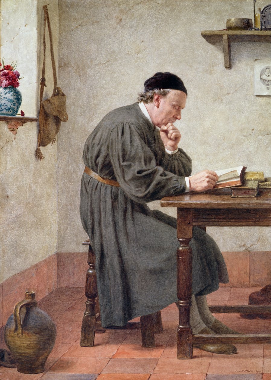 Hans yndlingsforfatter, 1884 (wc) af Henry Stacey Marks