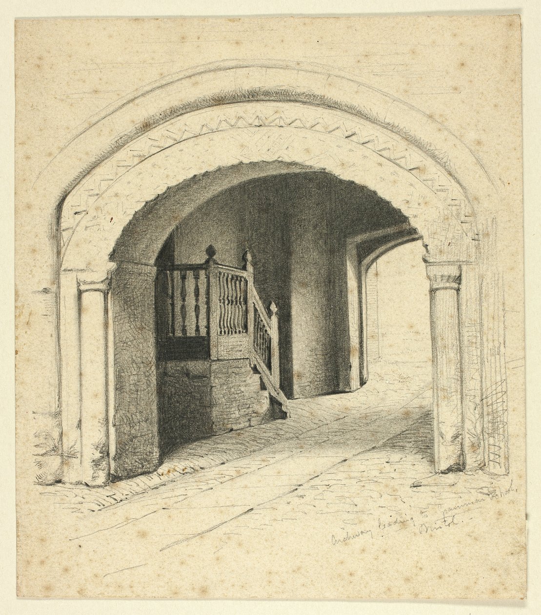 Buegang, der fører til Grammar School, Bristol af Henry Stacy Marks