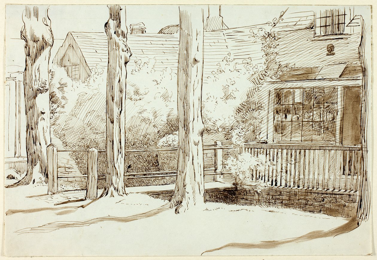 Hus og gamle træer af Henry Stacy Marks