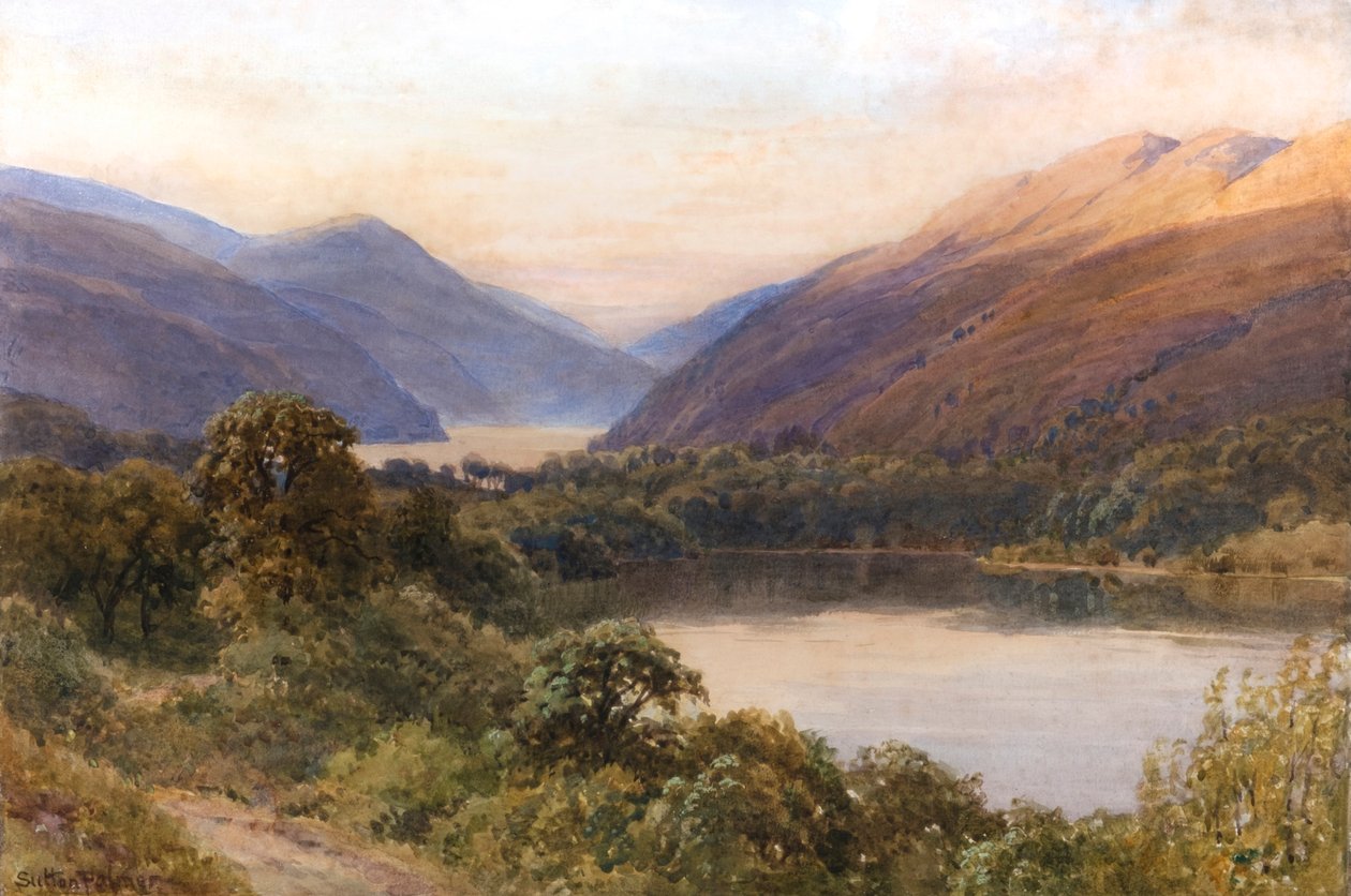 Blue Lake, Lake County, Californien (akvarel) af Henry Sutton Palmer