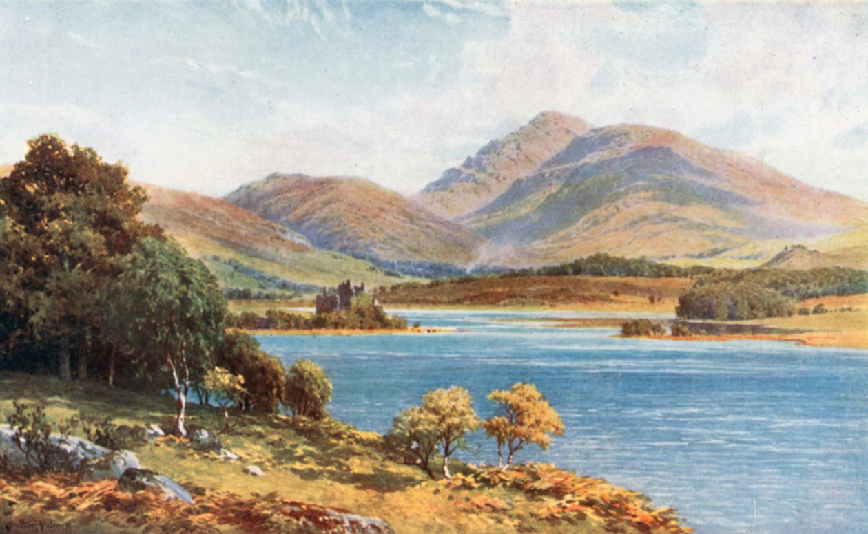 Kilchurn Castle, Loch Awe, Argyllshire (farvelitografi) af Henry Sutton Palmer
