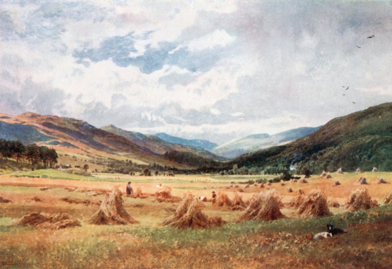 Kigger op ad Glen Lochy nær Killin, Perthsire (farvelitografi) af Henry Sutton Palmer