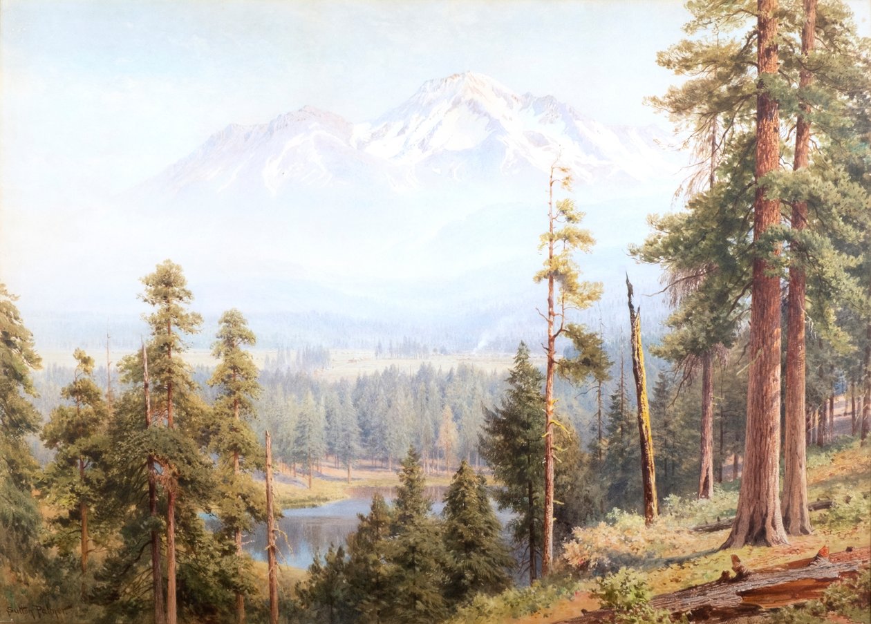 Shasta - Sneskyer, Californien, ca. 1910 (akvarel) af Henry Sutton Palmer