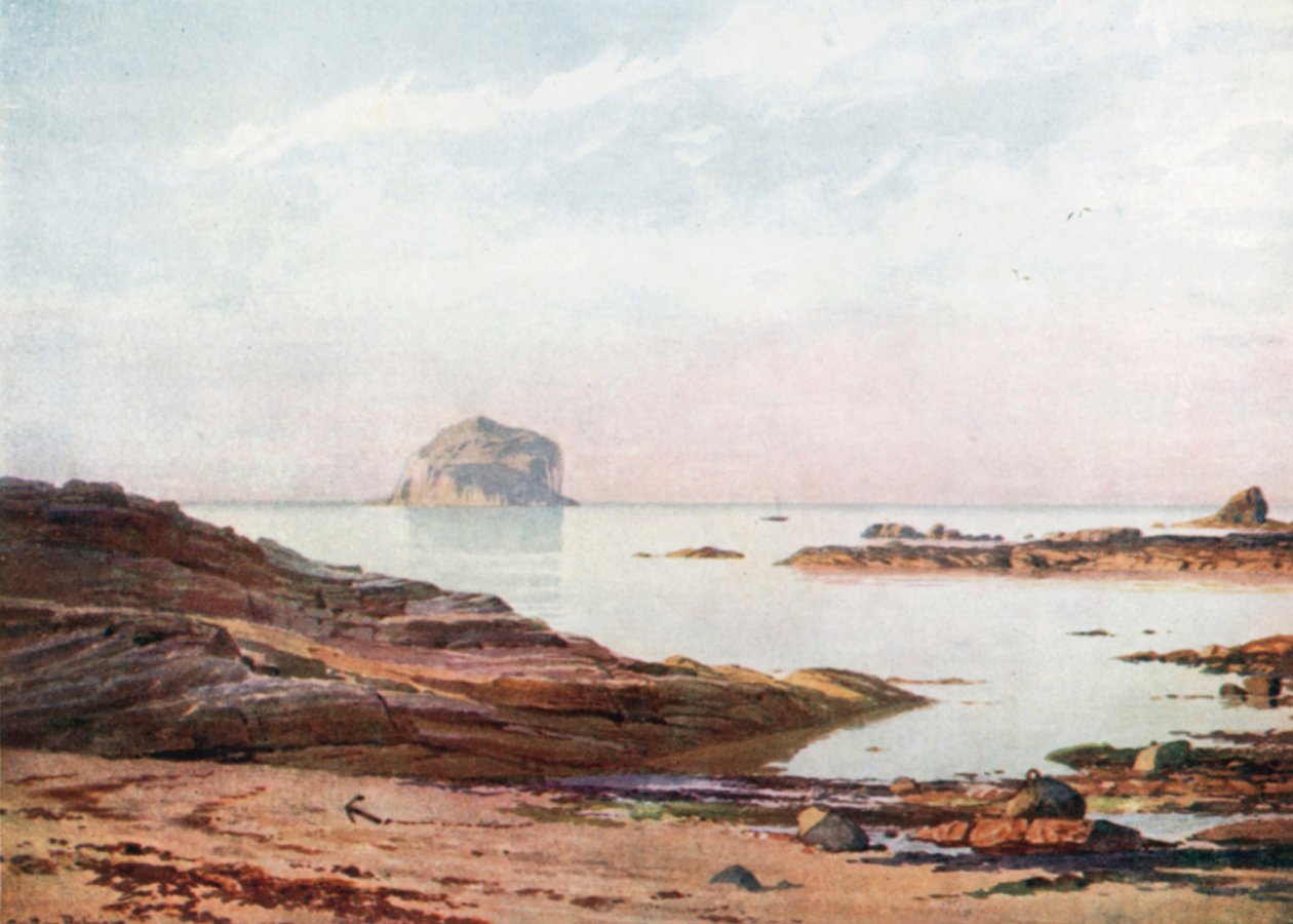 The Bass Rock - A Tranquil Evening (farvelitografi) af Henry Sutton Palmer