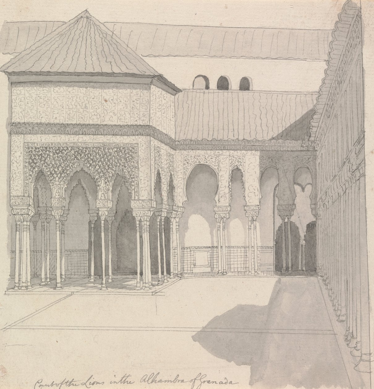 Løvernes domstol i Alhambra i Granada af Henry Swinburne