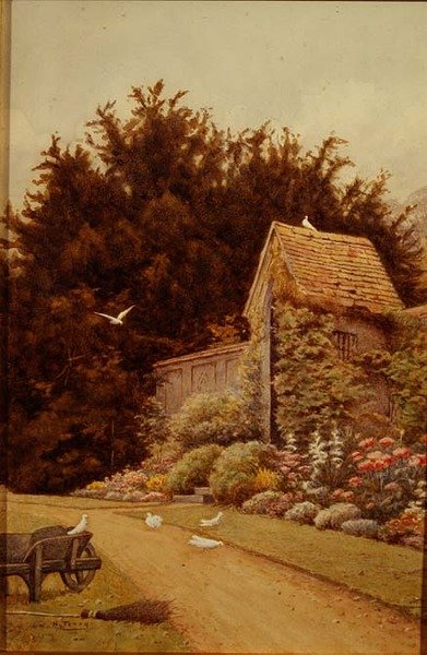 Et gammelt havehus ved Hartwell House af Henry Terry