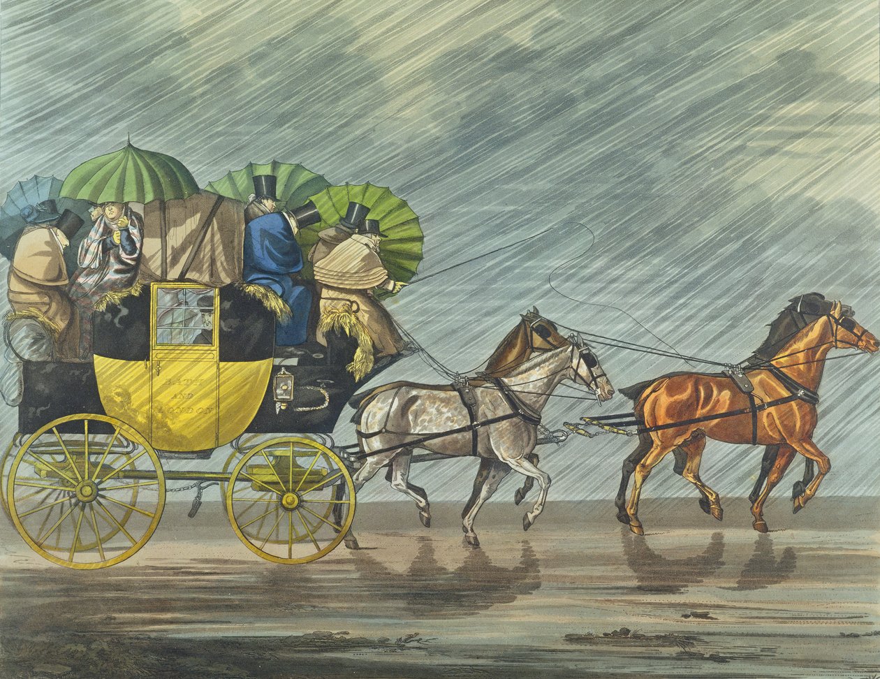 A Bath Coach, akvatinteret af George Hunt (fl.1820-40) udgivet 1820 (akvatint) af Henry Thomas Alken