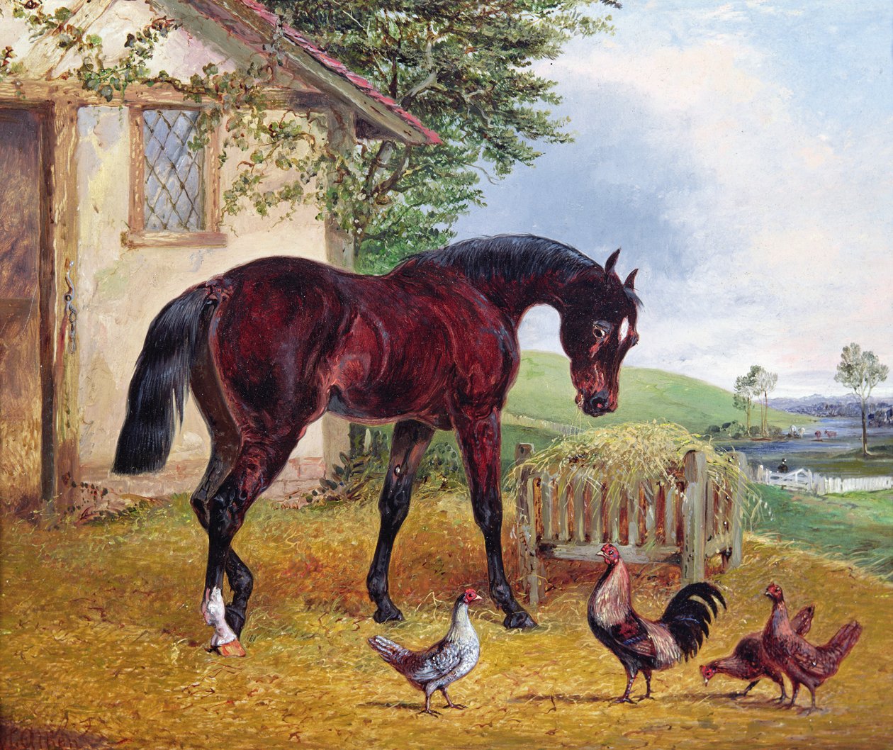 Gårdspladsscene af Henry Thomas Alken