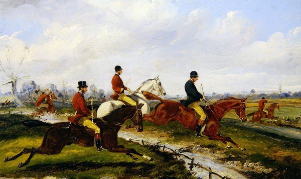 Jagtscene (gouache på panel) (se 349142 for par) af Henry Thomas Alken