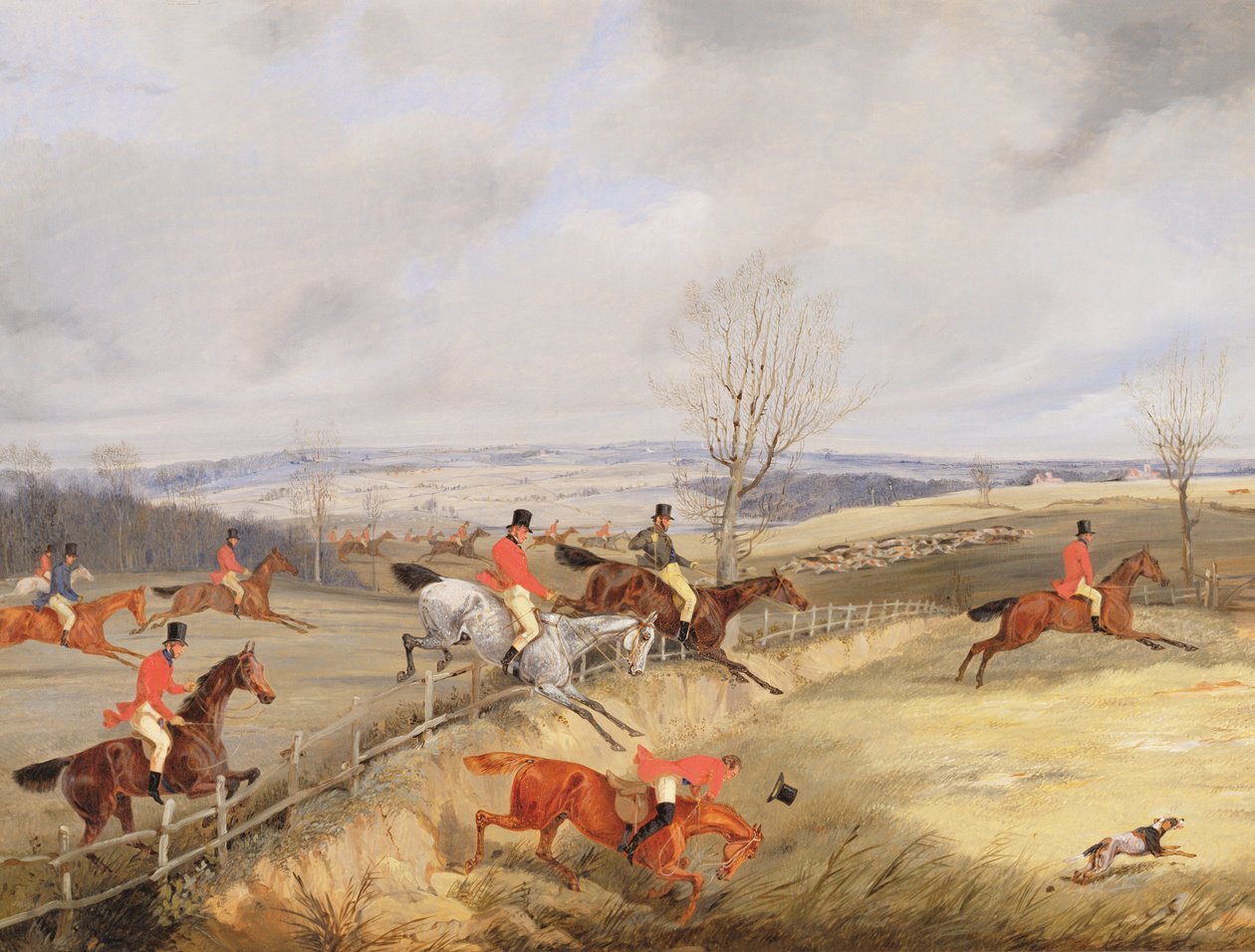 Jagtscene, tegning af omslaget af Henry Thomas Alken