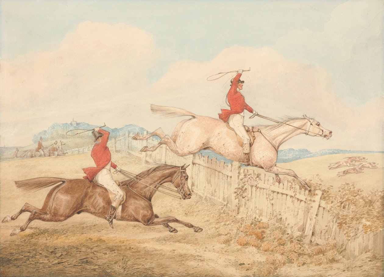 Spring over et træhegn af Henry Thomas Alken