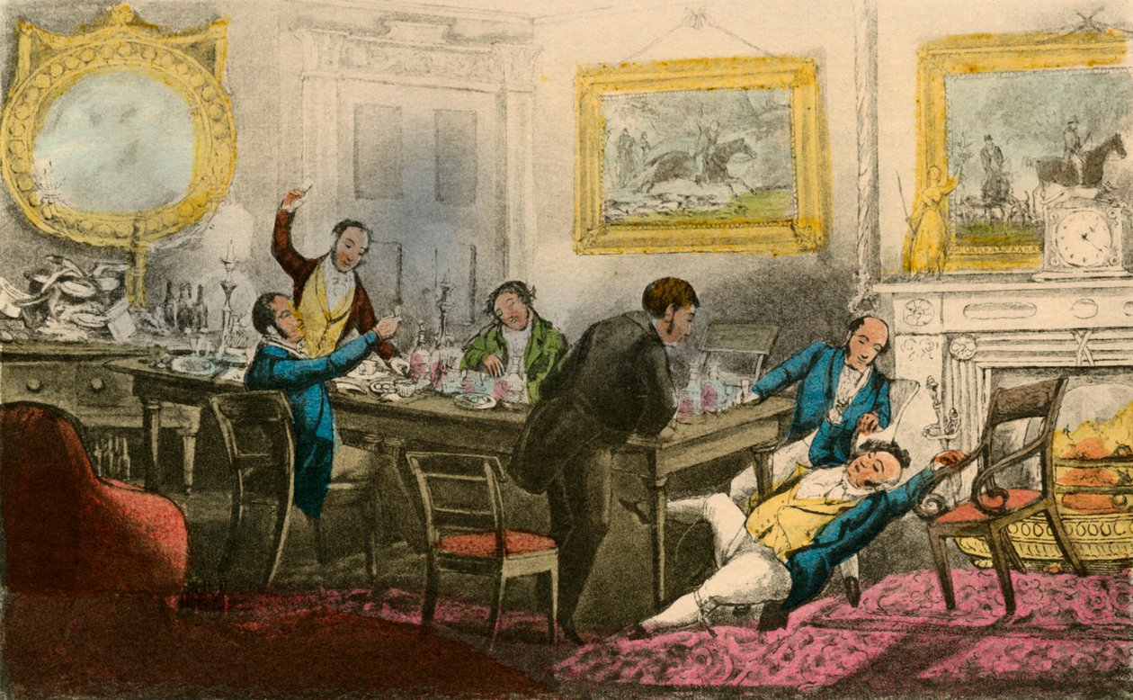 Løft mig op! Bind mig i min stol! Fyld mit glas!, 1838 af Henry Thomas Alken