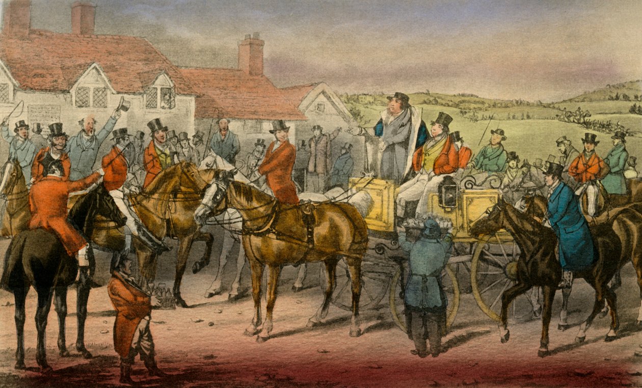 Mr. Jorrocks erklærer sin manglende evne til at abonnere på Surrey Stag-hounds, 1838 af Henry Thomas Alken