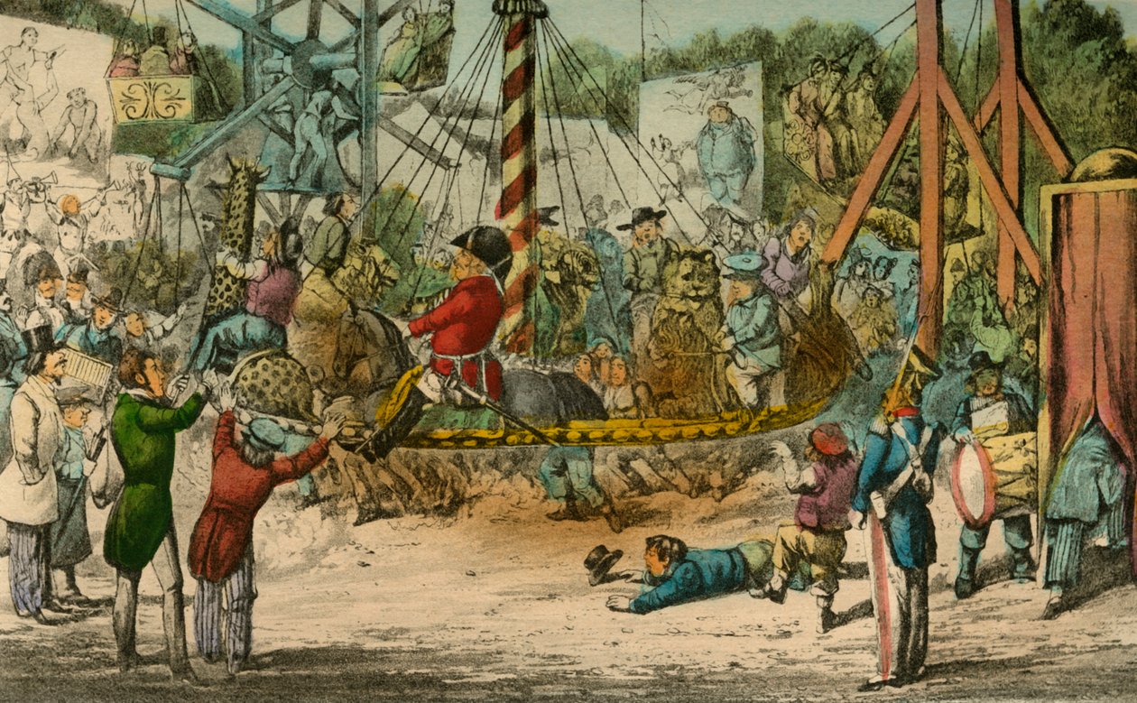 Mr. Jorrocks tager en tur ved Fête ved St. Cloud, 1838 af Henry Thomas Alken
