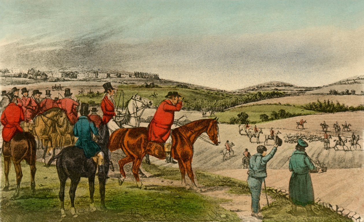 Mr. Jorrocks telegraferer Ræven, 1838 af Henry Thomas Alken