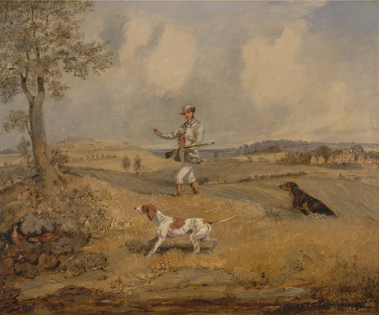Agerhøneskydning, ca. 1825. af Henry Thomas Alken