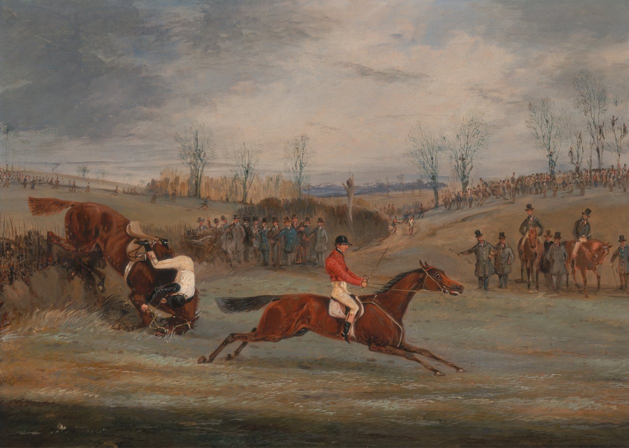Scener fra en steeplechase: Near the Finish, ca. 1845. af Henry Thomas Alken