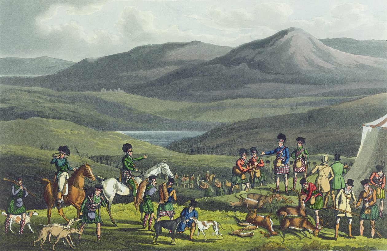 Sporting Meeting in the Highlands, aquatinted af I. Clark, pub. af Thomas McLean, 1820, (akvatint) af Henry Thomas Alken