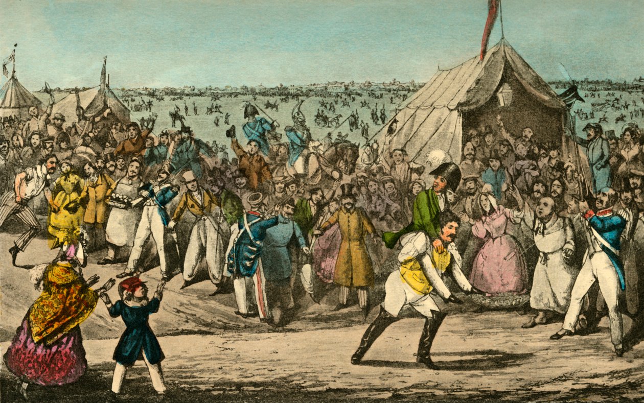 Sporting i Frankrig - Mr. Jorrocks slår Baron for Speed, 1838 af Henry Thomas Alken