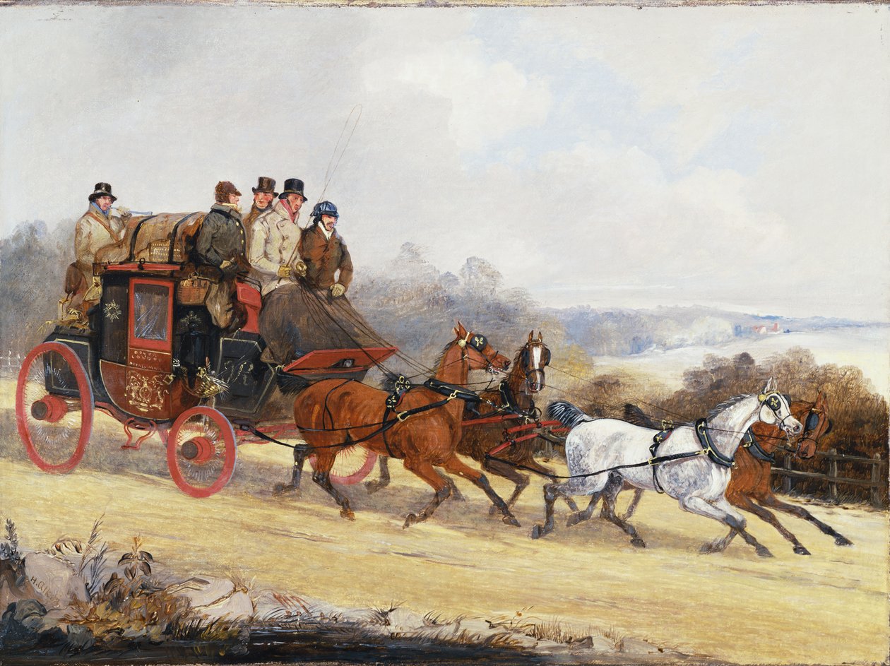 Bussen fra Dover til London: Om sommeren af Henry Thomas Alken