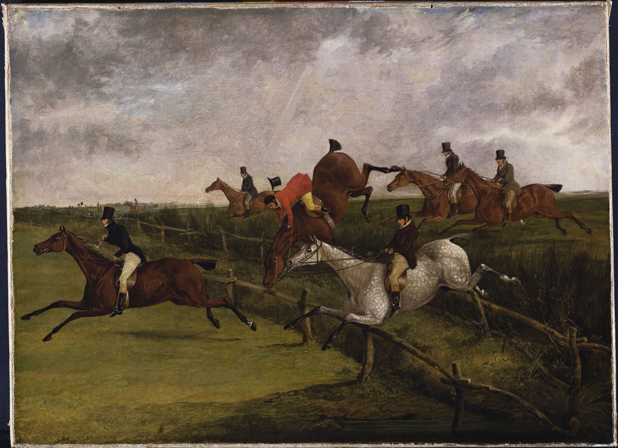 The Grand Leicestershire Steeplechase, 12. marts 1829: Symptomer på nød af Henry Thomas Alken