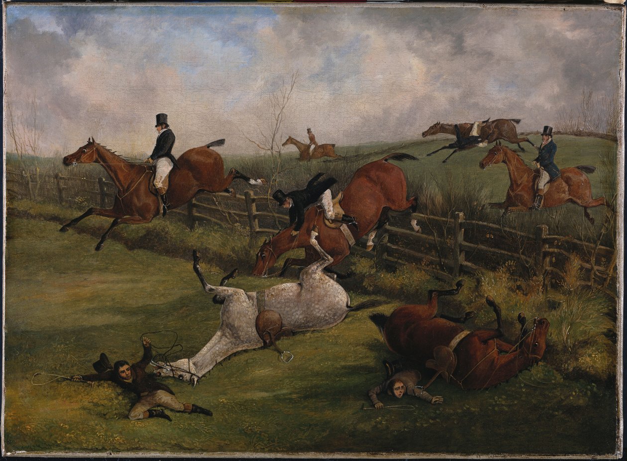 The Grand Leicestershire Steeplechase, 12. marts 1829: En rig scene og sådan som intet andet land kan udstille af Henry Thomas Alken
