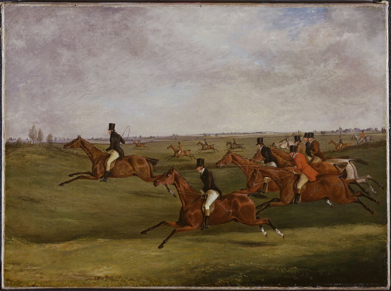 The Grand Leicestershire Steeplechase, 12. marts 1829: Gå i tempo af Henry Thomas Alken