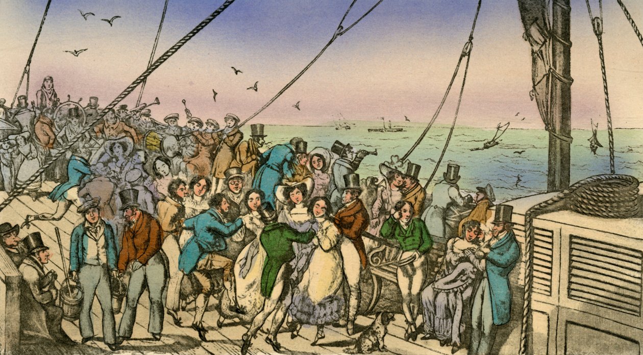 The Pleasures of a Margate Steam-pakke, 1838 af Henry Thomas Alken