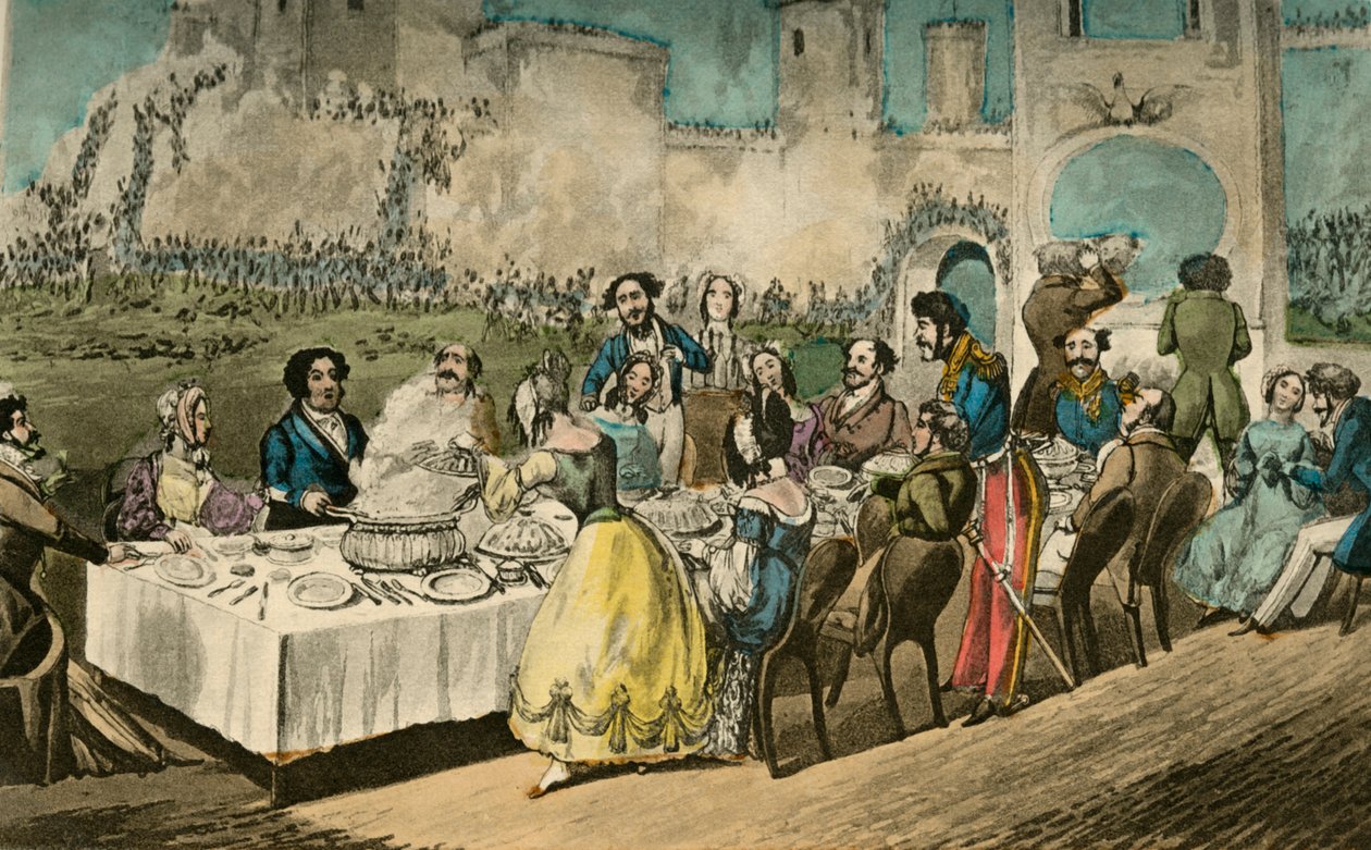 The Table dHôte- Vand, erklærer jeg, - med orme i, 1838 af Henry Thomas Alken