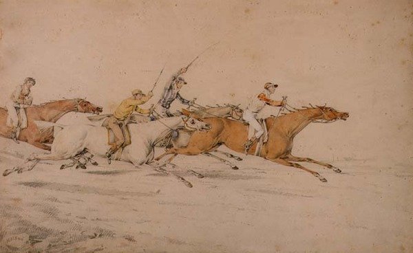 De sidste to sekunder (blyant og akvarel) (par 85459) af Henry Thomas Alken