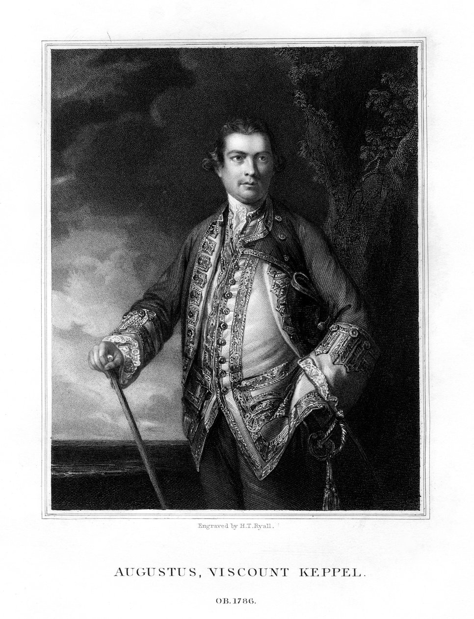 Augustus Keppel, 1. Viscount Keppel, britisk admiral, 1833. af Henry Thomas Ryall