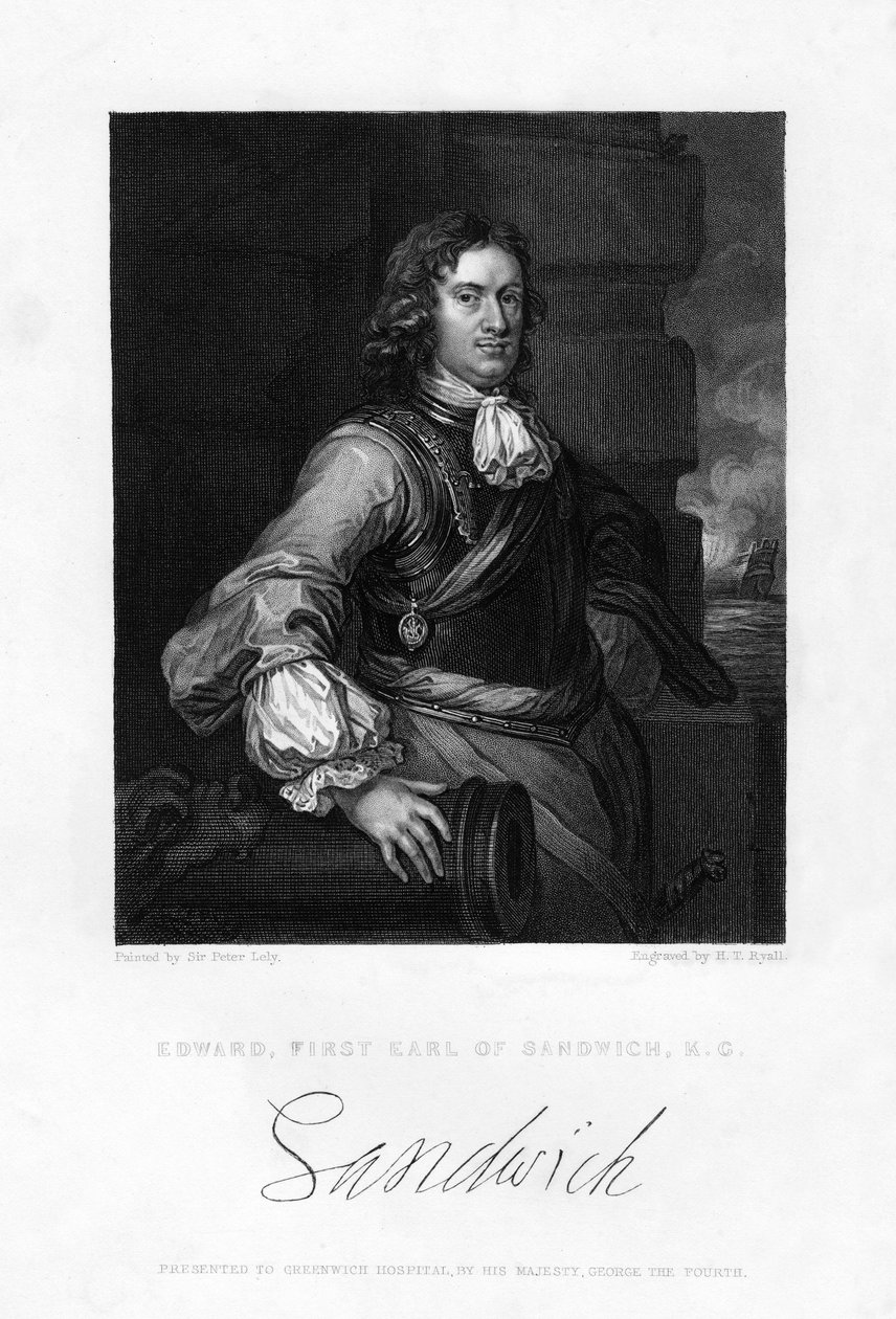 Edward Montagu, 1. jarl af Sandwich, engelsk flådeofficer, 1800-tallet af Henry Thomas Ryall