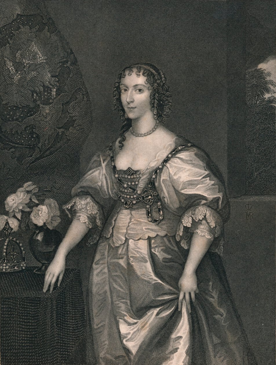 Henrietta Maria, Dronning af Charles Den Første, begyndelsen af midten af det 19. århundrede. af Henry Thomas Ryall