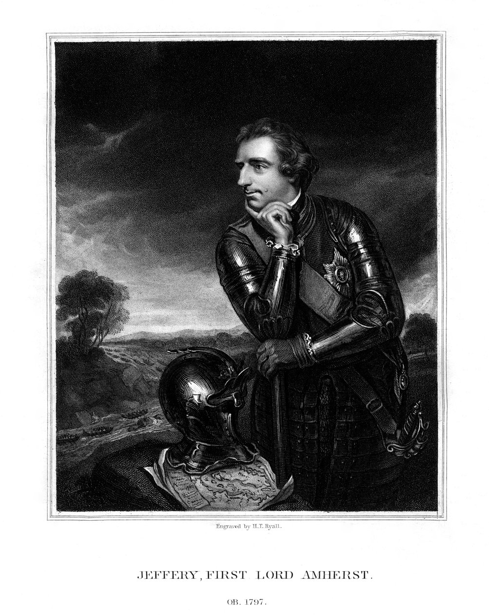 Jeffery Amherst, 1. Baron Amherst, øverstkommanderende for den britiske hær, 1832. af Henry Thomas Ryall