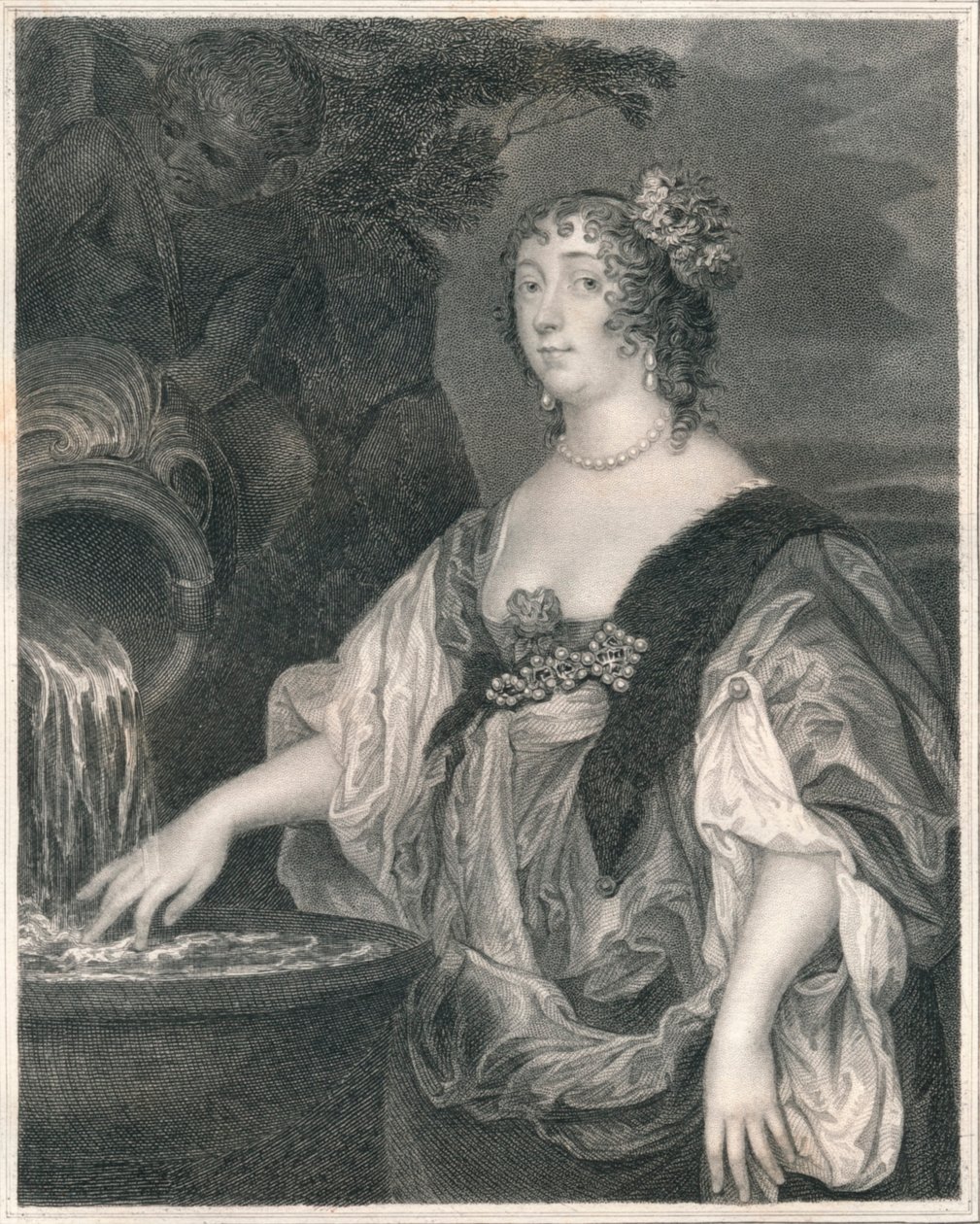 Lucy Percy, grevinde af Carlisle, c1635-1637, begyndelsen af midten af det 19. århundrede. af Henry Thomas Ryall