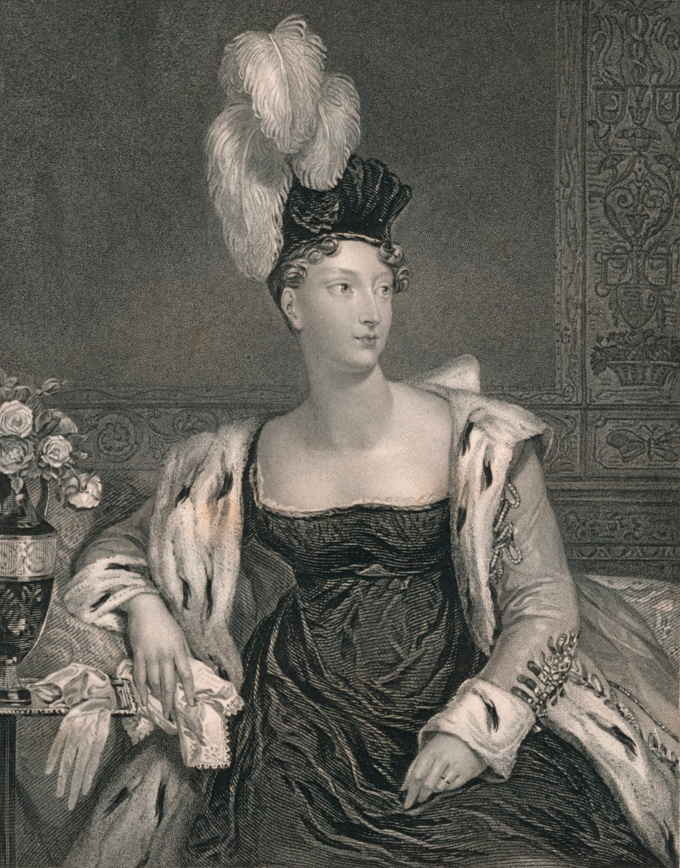 Prinsesse Charlotte, af Wales, c1817, begyndelsen af midten af det 19. århundrede. af Henry Thomas Ryall