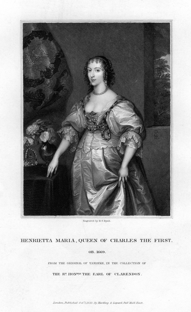 Dronning Henrietta Maria, konsort af Charles I, 1833 af Henry Thomas Ryall