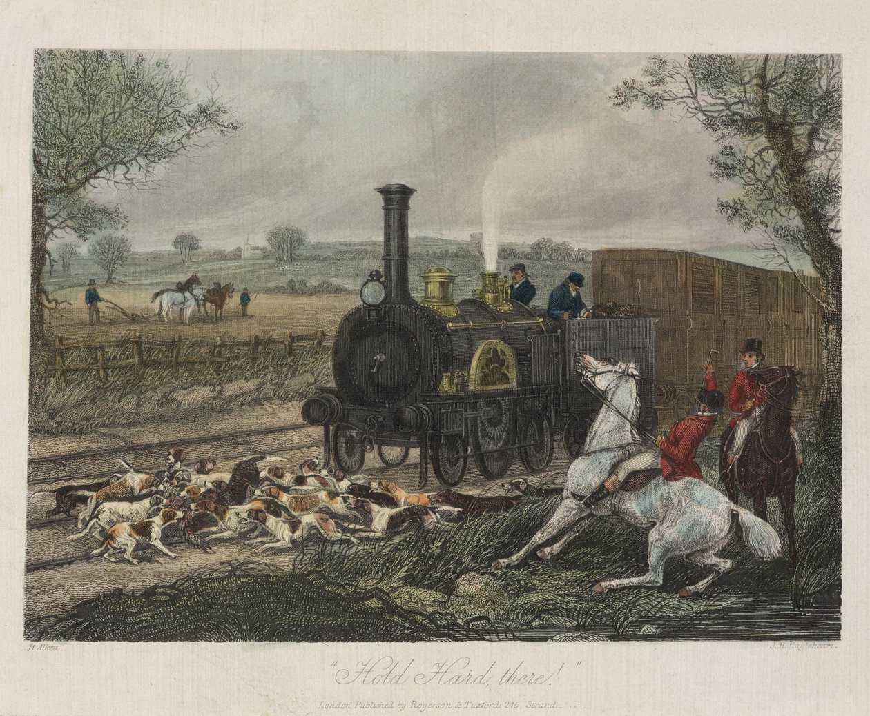 Hold Hard There!, indgraveret af J.H. Engleheart, 1850 af Henry Thomas after Alken