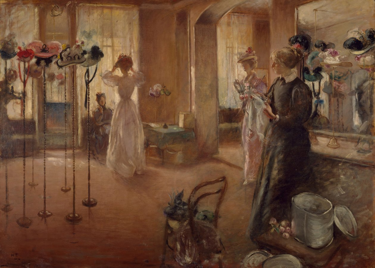 Hattebutikken, 1892. af Henry Tonks