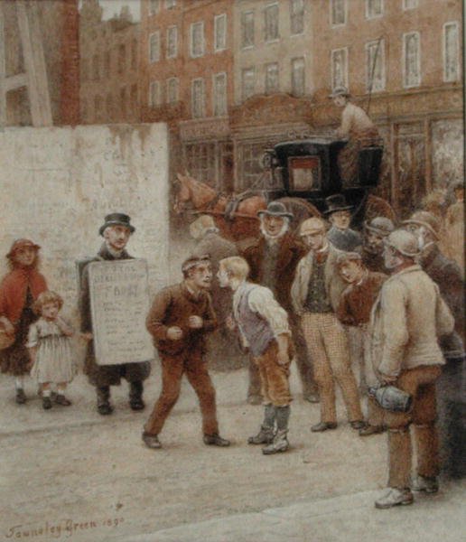 En uenighed (akvarel på papir) af Henry Towneley Green