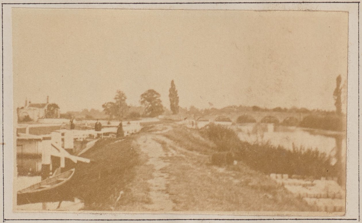 Chertsey sluse og bro af Henry W. Taunt